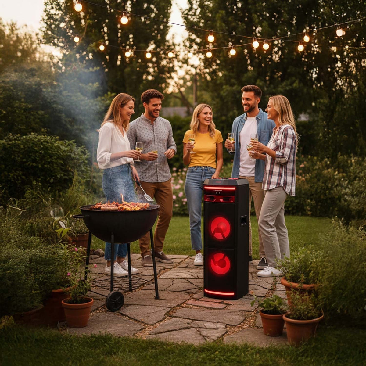 Blaupunkt PS1.1BD Party Speaker 1000 W – Karaoke, 2 Wireless Mics - photo 8