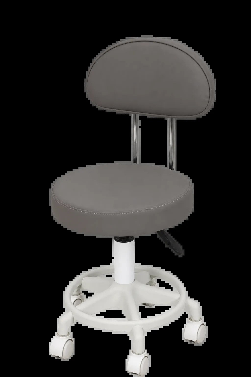 Kunert Beauty stool Bella with backrest, swivel – grey