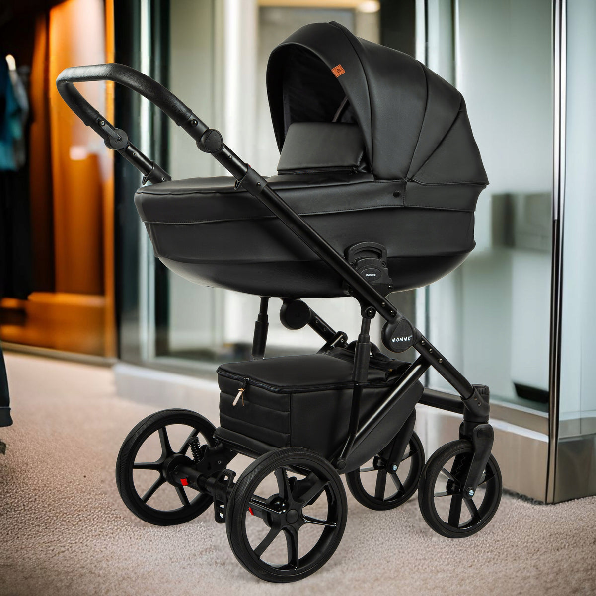 MOMMO Deluxe 3-in-1 Stroller – Black – image 16