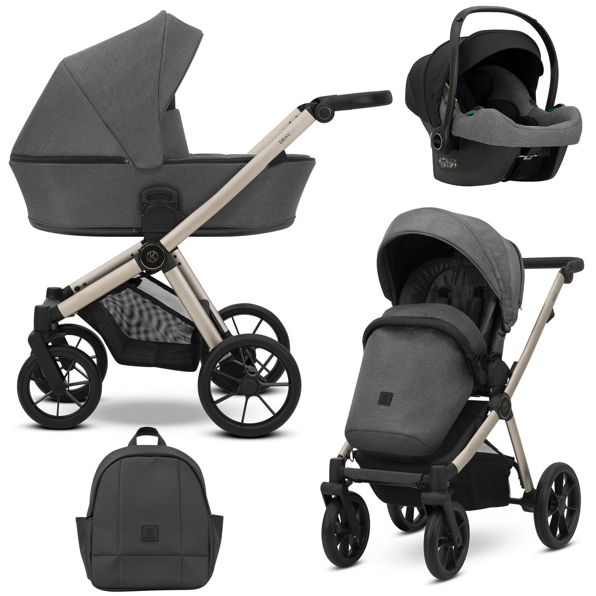 Kunert Brav 3-in-1 Stroller – Graphite – image 1