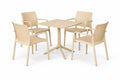 Kunert Garden furniture set MIAMI: table 80x80 + 4 chairs – cappuccino