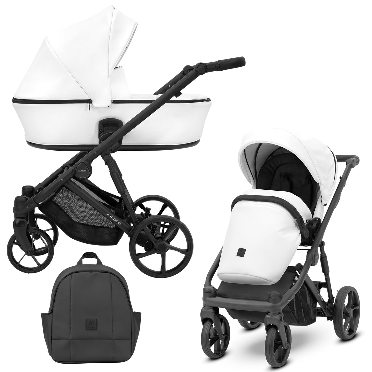 Kunert Arizo 2-in-1 Stroller – White Eco – image 1
