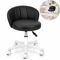 Kunert Beauty stool Aurea with backrest, height-adjustable – black