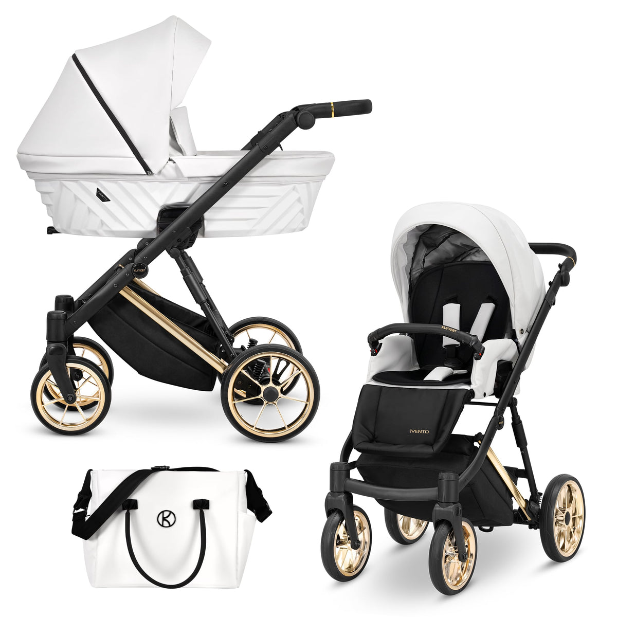 Kunert Ivento Premium 2-in-1 Stroller – White Pearl – image 1