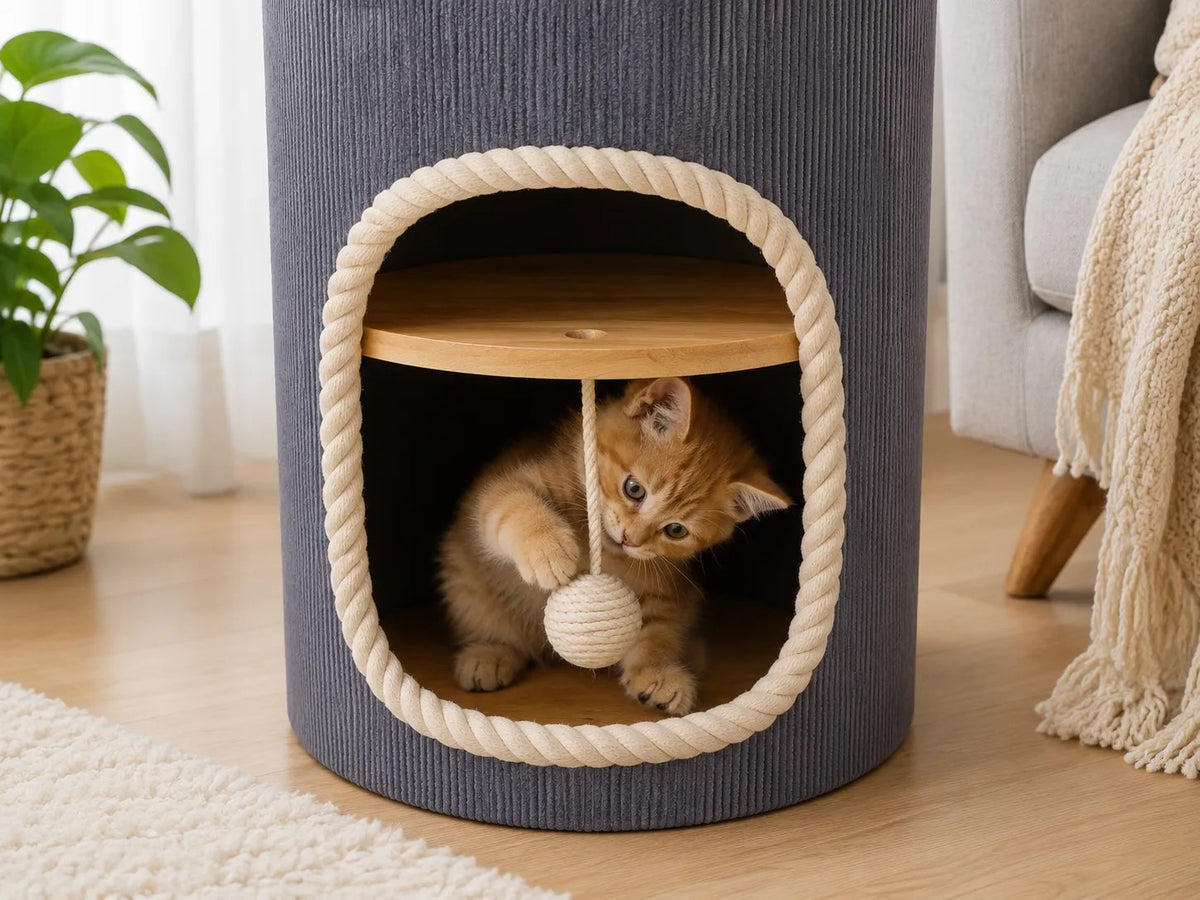 Kunert Cat scratching tower Coco 2-in-1 with bed – grey - photo 10