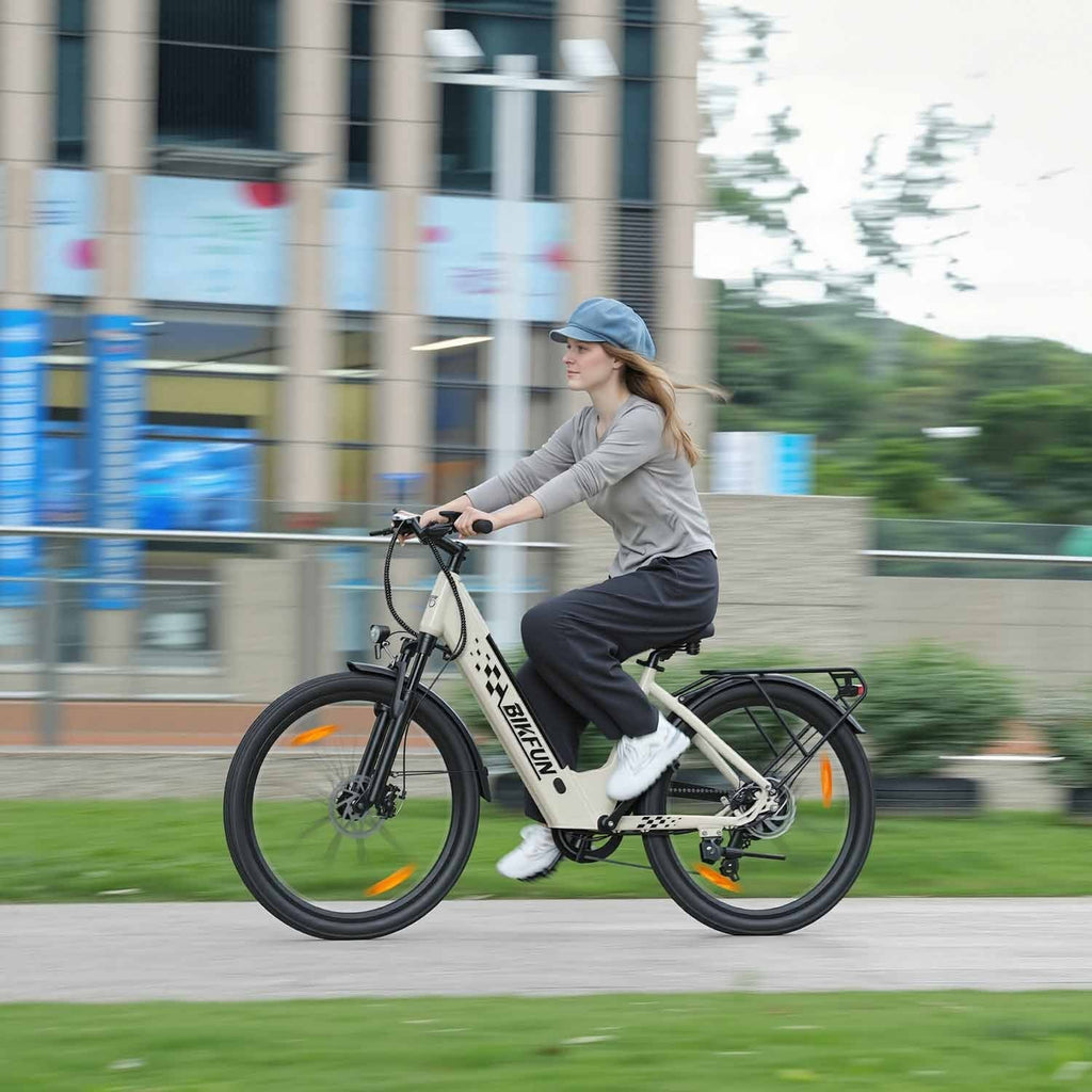 Bikfun AMAK00053 Women's Electric Bike 26" – Light Grey - photo 13