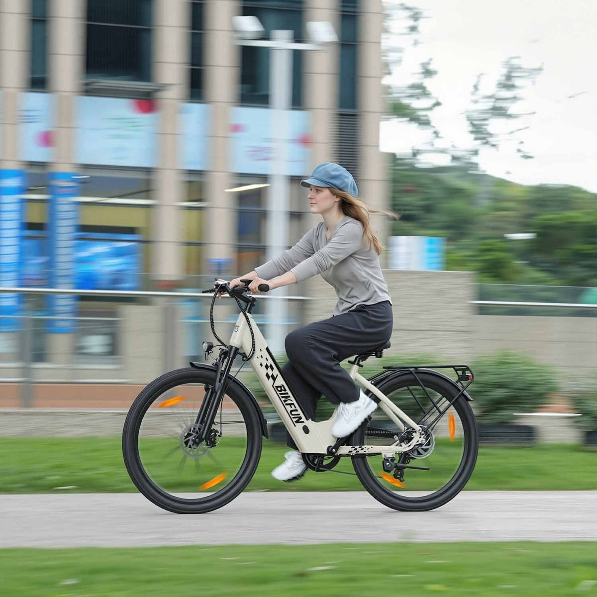 Bikfun AMAK00053 Women's Electric Bike 26" – Light Grey - photo 13