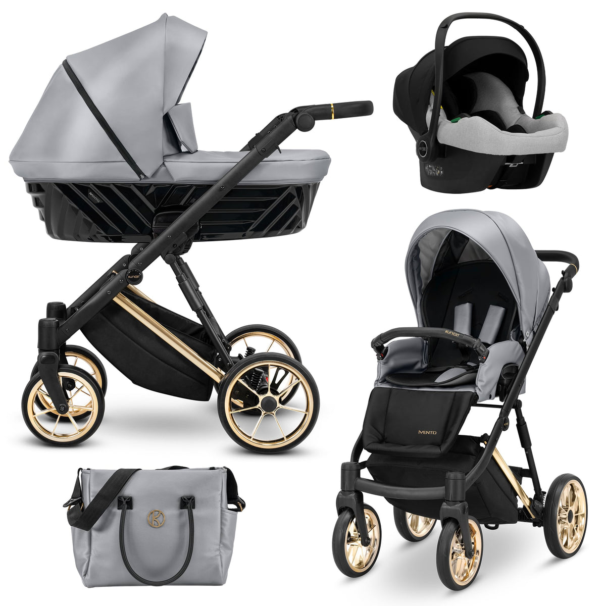 Kunert Ivento Premium 3-in-1 Stroller – Eco Grey Metalic – image 1