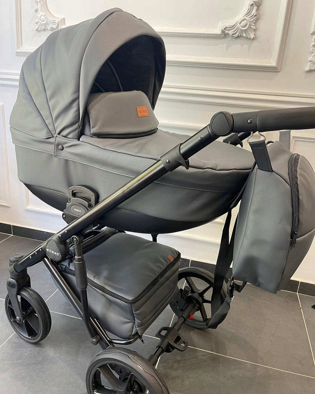 MOMMO Deluxe 3-in-1 Stroller – Grey – image 13