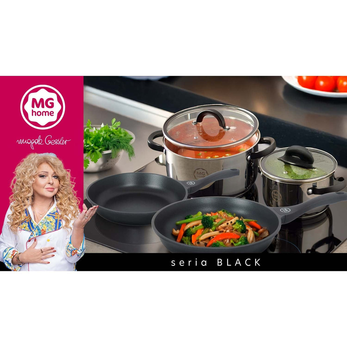 MG Home Black Frying Pan 28 cm – Cast Aluminium, Non-Stick - photo 5