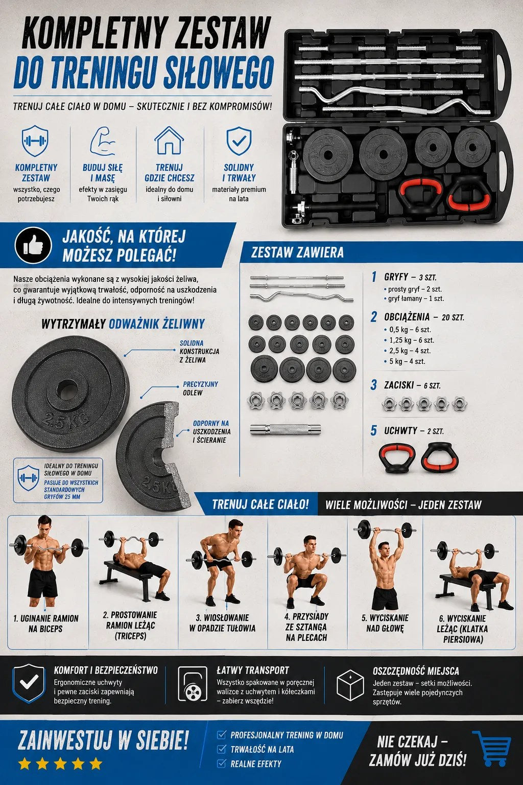 Kunert Dumbbell & barbell set FOCUS 58 kg - photo 2