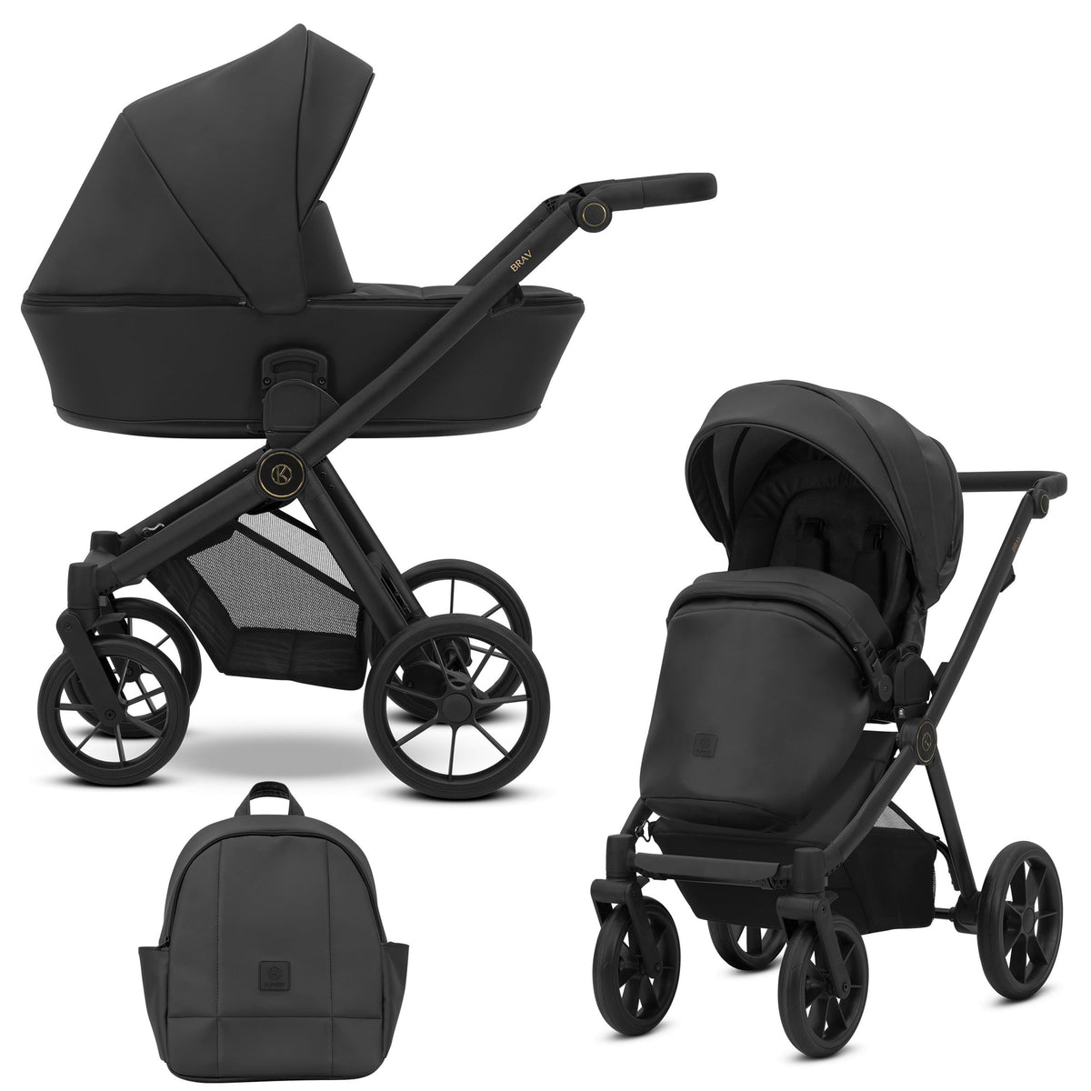 Kunert Brav 2-in-1 Stroller – Black Eco – image 1