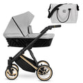 Kunert Ivento Premium Pram with Carrycot – Gold Frame – Dove Grey