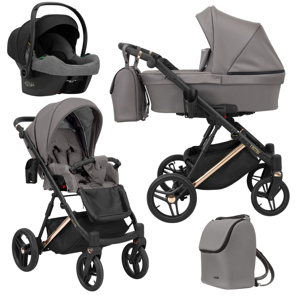Wózek dziecięcy Kunert Lazzio Premium 3w1 - Miedziana rama - kolor: Grafit Eco