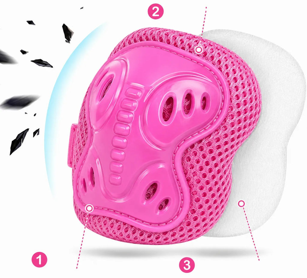 Kunert Kids protective gear set Megi 2, 6-piece: knee, elbow and wrist guards – pink - photo 2
