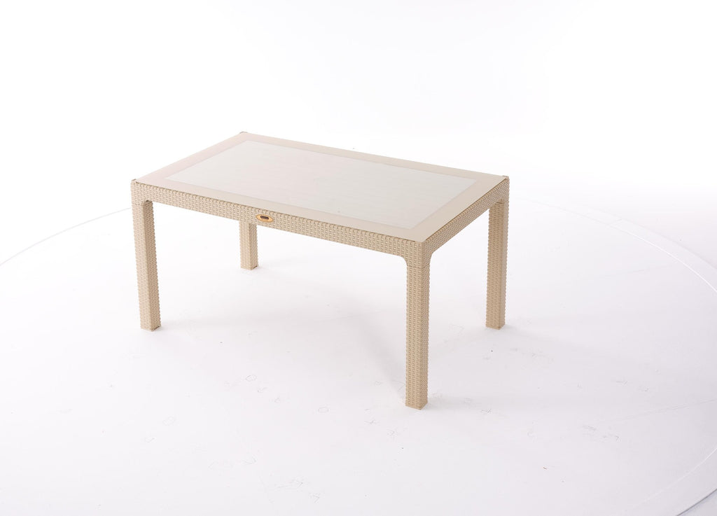 Kunert Garden table Calma, rattan look – cappuccino