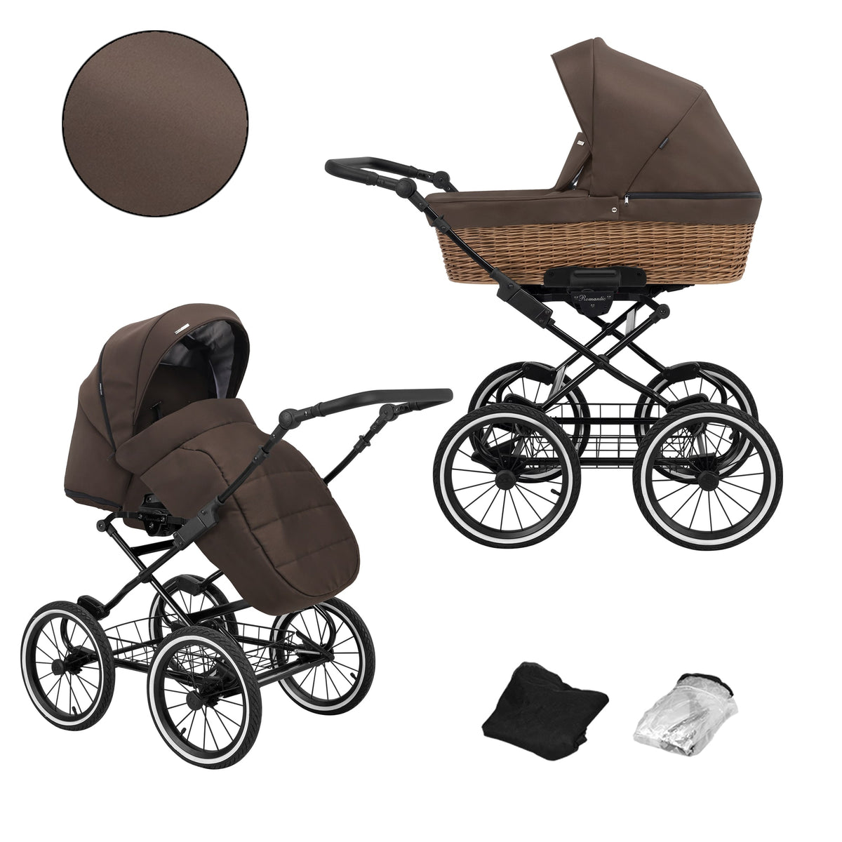 Kunert Romantic Classic 2-in-1 Stroller – ROM-17 Chocolate – image 1