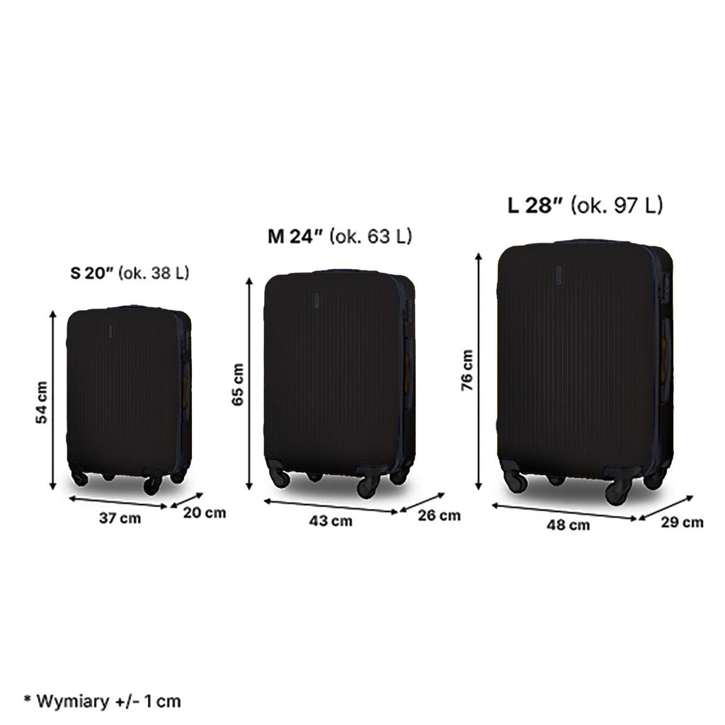 Wings Egret 3-Piece Hard Shell Suitcase Set – Black - photo 4