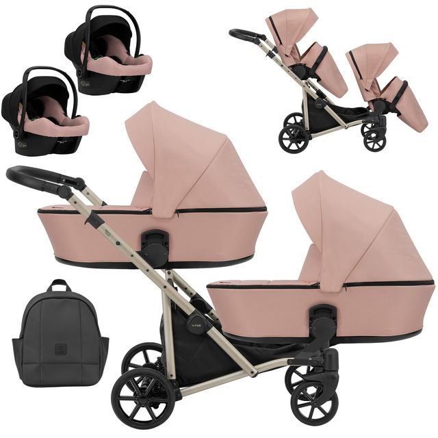 Kunert Brav Duo 3-in-1 Twin Stroller – Pink – image 1
