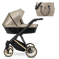 Kunert Ivento Premium barnevogn med liggedel – Guldfarvet stel – Eco Cappuccino metallic