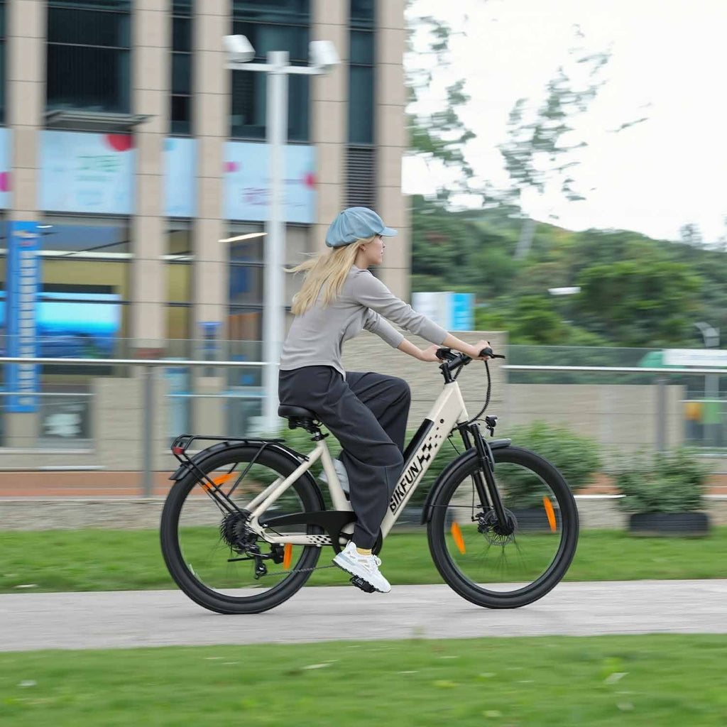 Bikfun AMAK00053 Women's Electric Bike 26" – Light Grey - photo 14