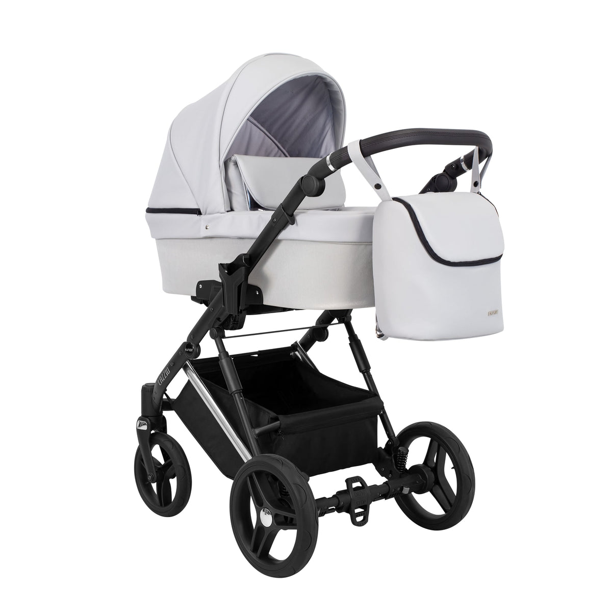 Wózek dziecięcy Kunert Lazzio Premium 2w1 - Srebrna rama - kolor: Popiel Eco
