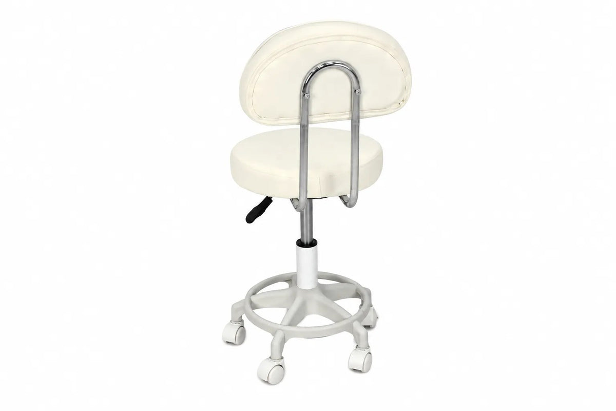 Kunert Beauty stool Bella with backrest, swivel – white - photo 2