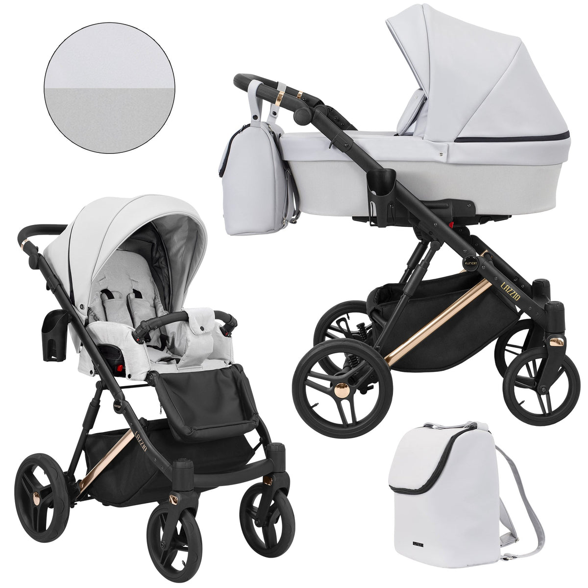 Kunert Lazzio Premium 2-in-1 Stroller – Ash Grey Eco – image 1