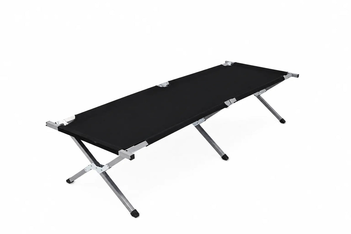 Kunert Folding camp bed Iron with carry bag, up to 120 kg – black - photo 2