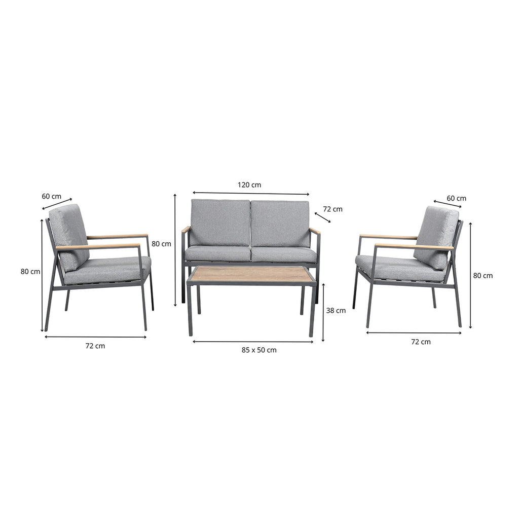 Meven Noto Garden Furniture Set – Sofa, 2 Chairs and Coffee Table - photo 2