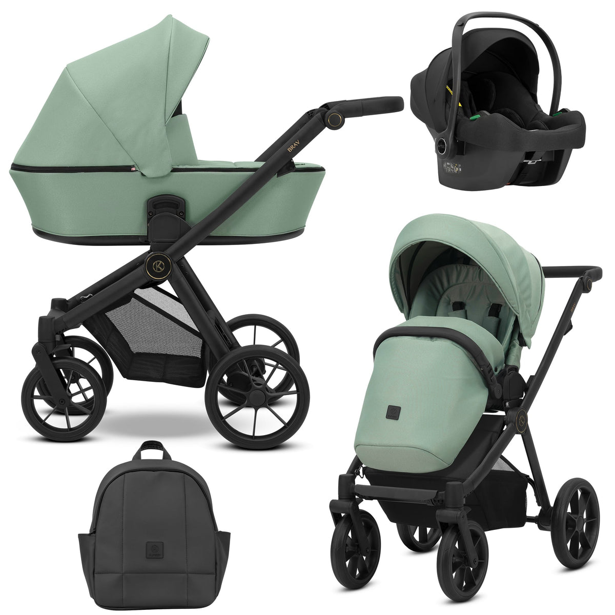 Kunert Brav 3-in-1 Stroller – Mint – image 1