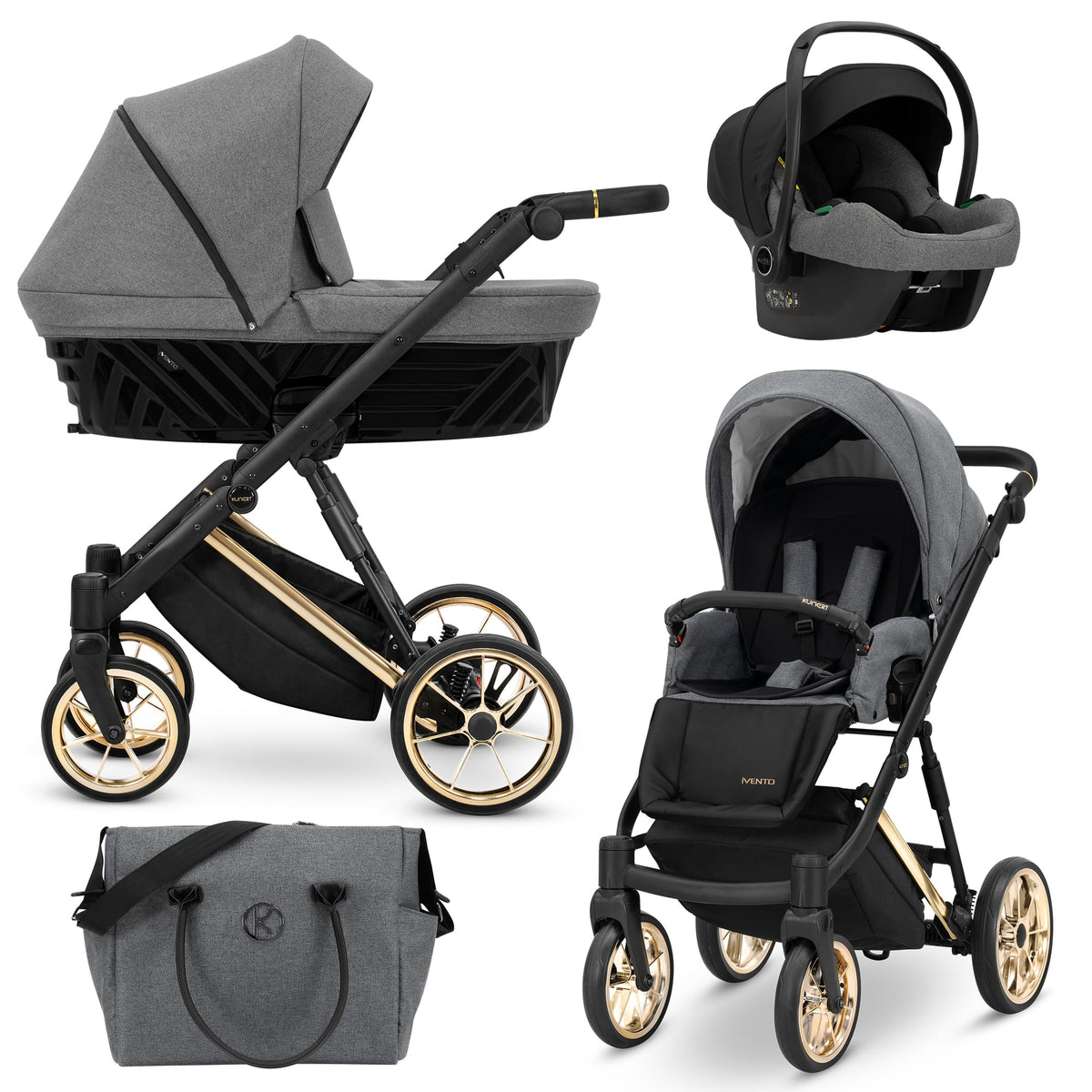 Kunert Ivento Premium 3-in-1 Stroller – Deep Graphite – image 1