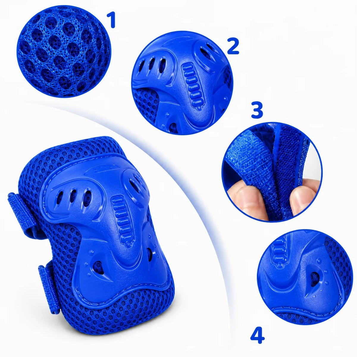Kunert Kids protective gear set Niko 2, 6-piece: knee, elbow and wrist guards – blue - photo 2