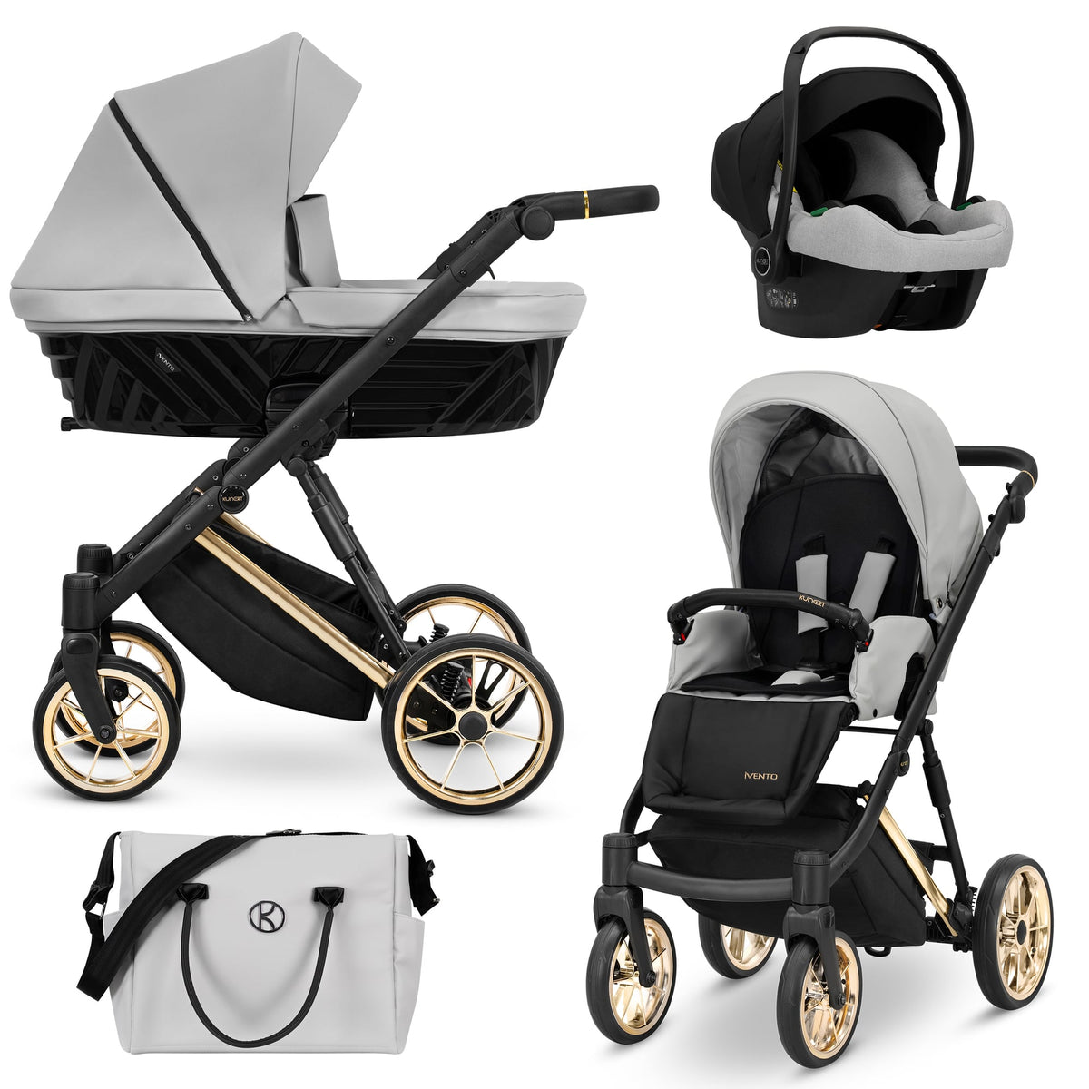 Kunert Ivento Premium 3-in-1 Stroller – Dove Grey – image 1