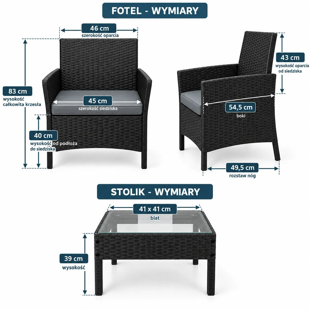 Kunert Garden seating set Bari: 2 armchairs + glass table - photo 8