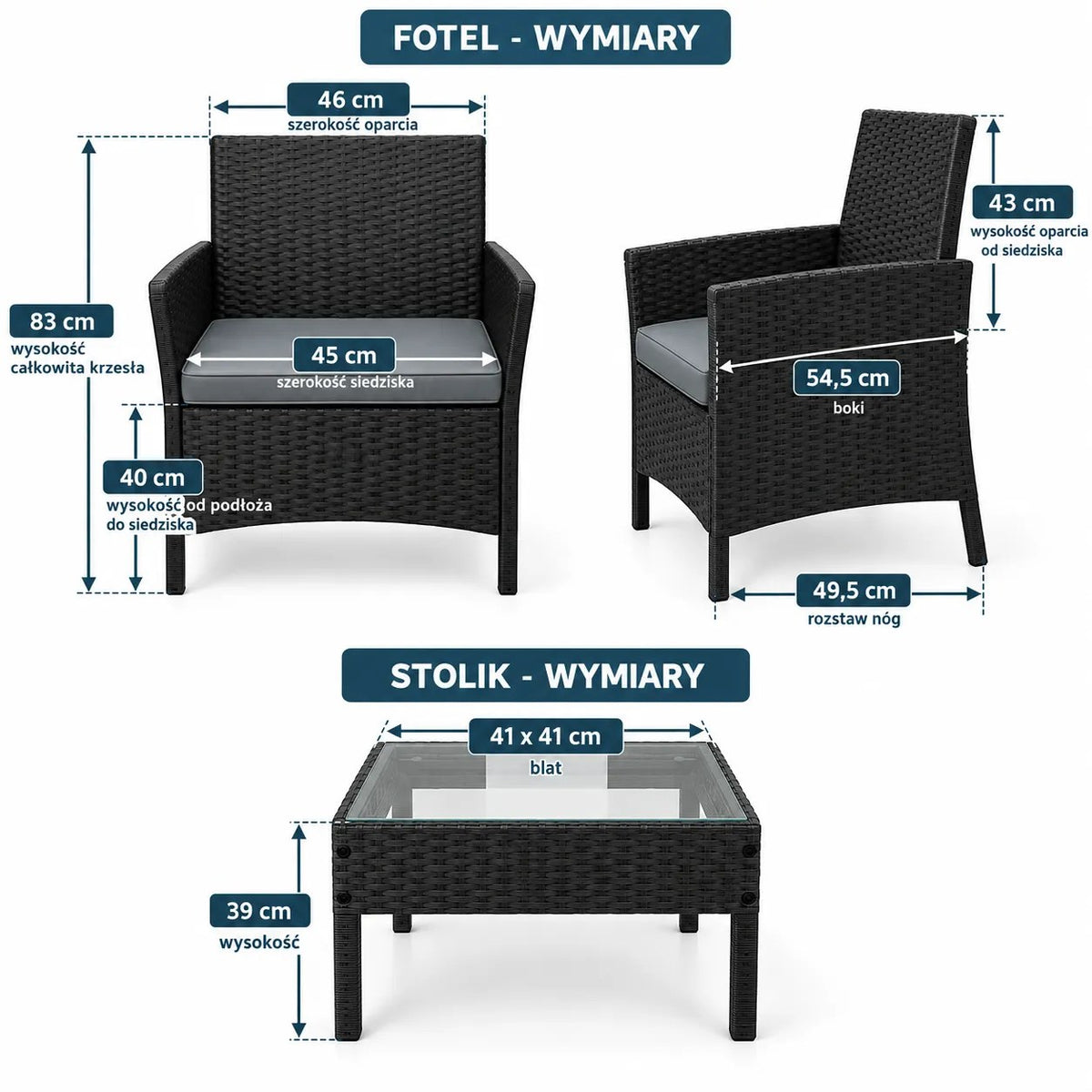 Kunert Garden seating set Bari: 2 armchairs + glass table - photo 8