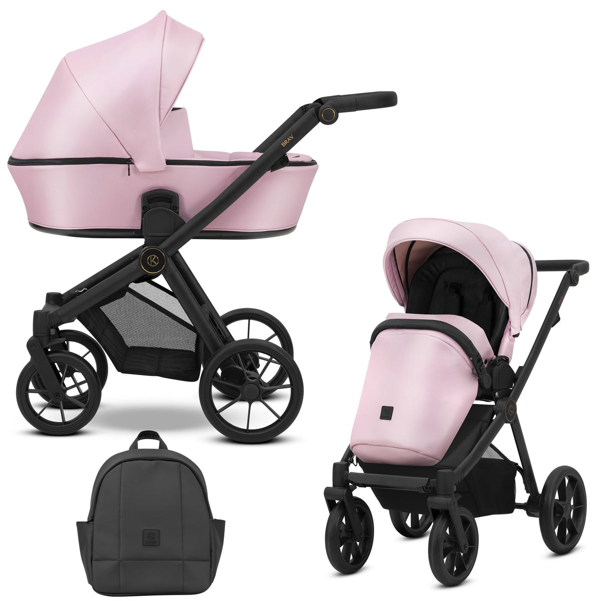 Kunert Brav 2-in-1 Stroller – Baby Pink Eco – image 1