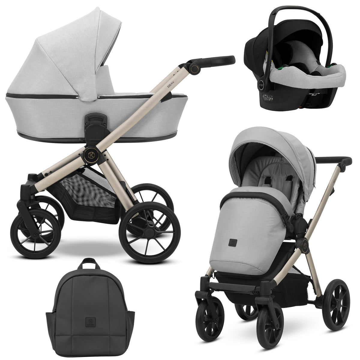 Kunert Brav 3-in-1 Stroller – Grey – image 1