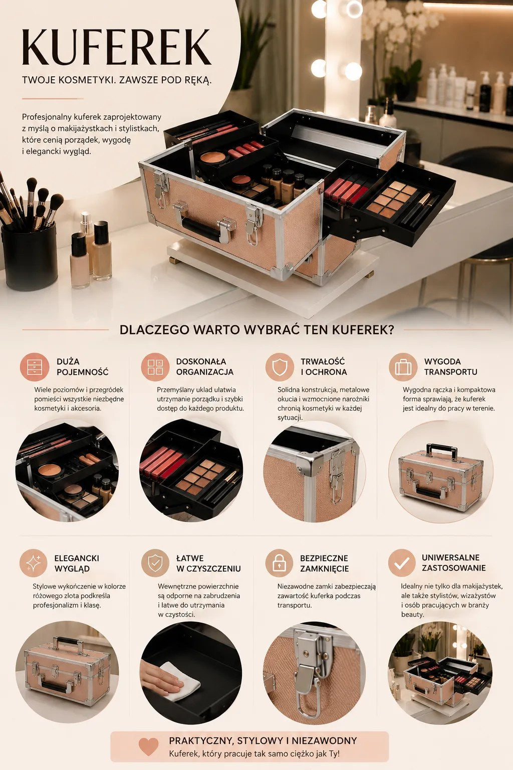 Kunert Aluminium beauty case Amara – pink - photo 4