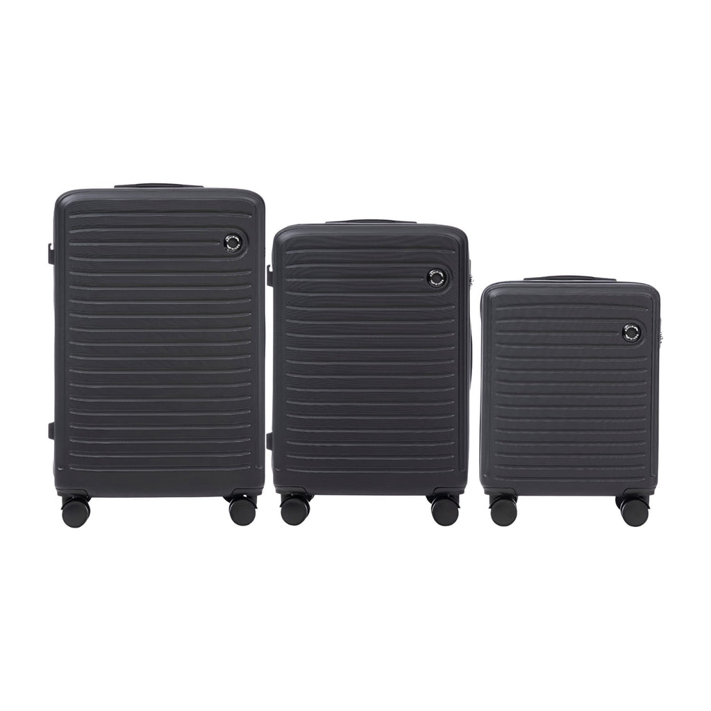 Wings Coot 3-Piece Hard Shell Suitcase Set – Black