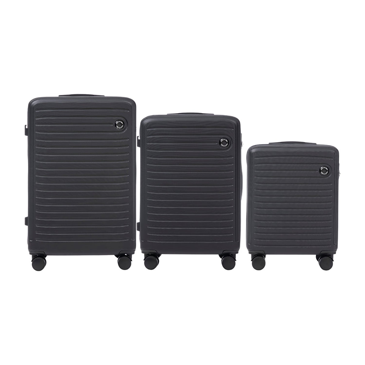Wings Coot 3-Piece Hard Shell Suitcase Set – Black