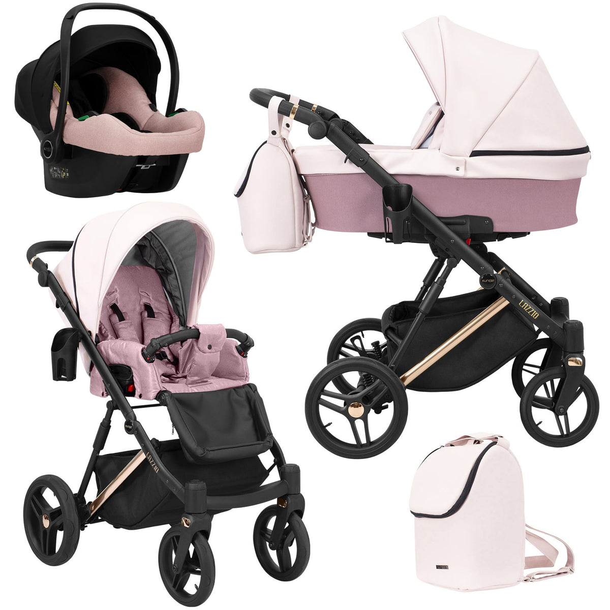 Kunert Lazzio Premium 3-in-1 Stroller – Pink Eco – image 1