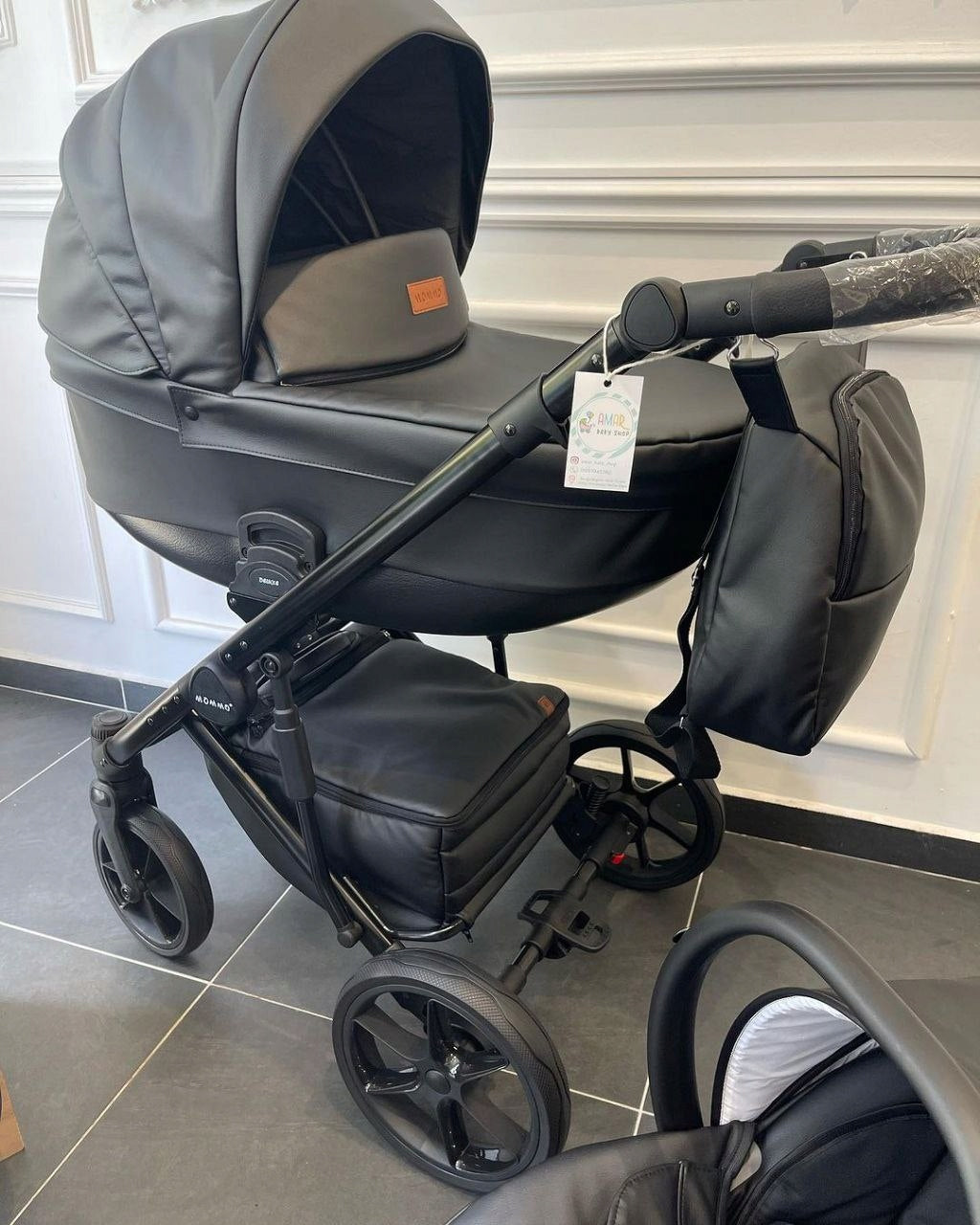 MOMMO Deluxe 3-in-1 Stroller – Black – image 10