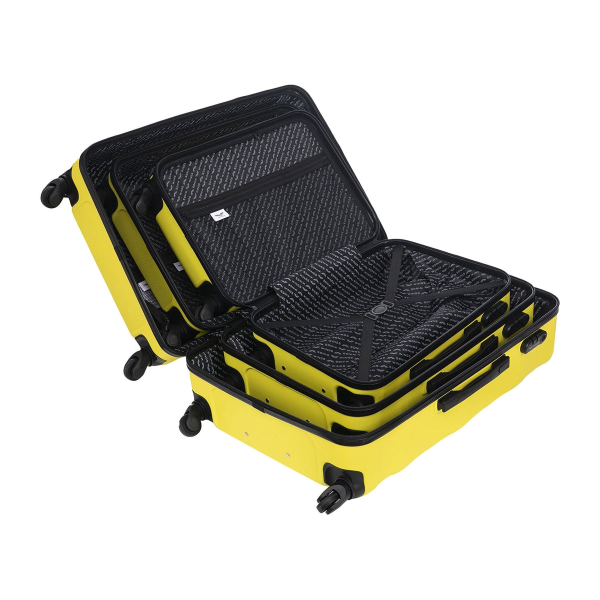 Wings Vulture 3-Piece Hard Shell Suitcase Set – Yellow - photo 12
