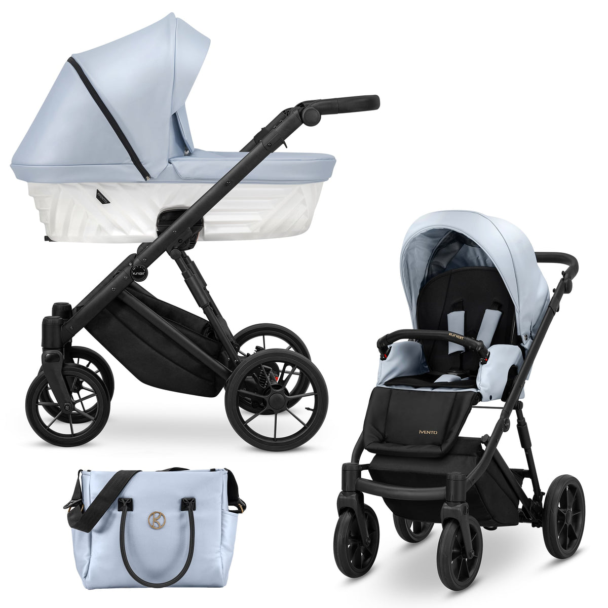 Kunert Ivento 2-in-1 Stroller – Eco Baby Blue Metalic – image 1