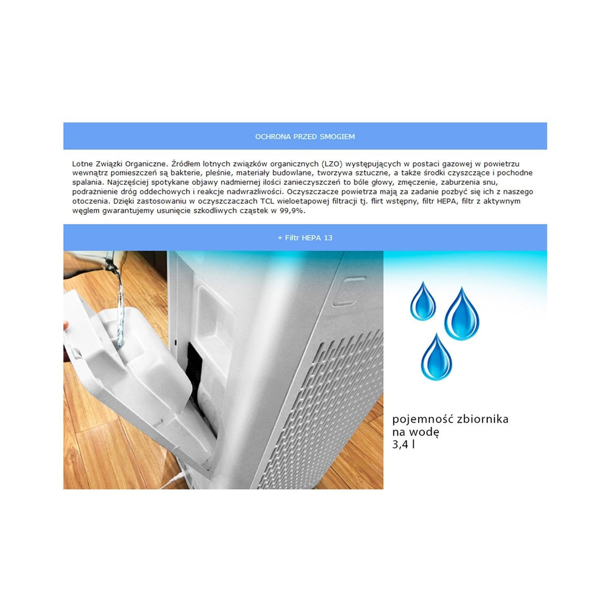 TCL KJ866F H13 2-in-1 Air Purifier and Humidifier - photo 7