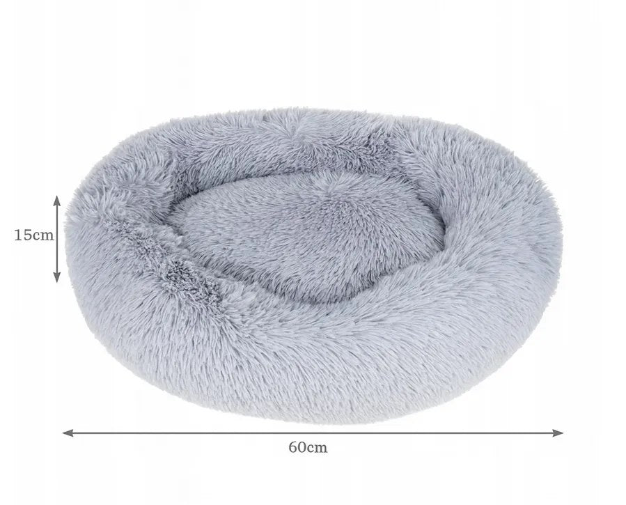 Kunert Round fluffy dog & cat bed MILO 60 cm – grey - photo 2