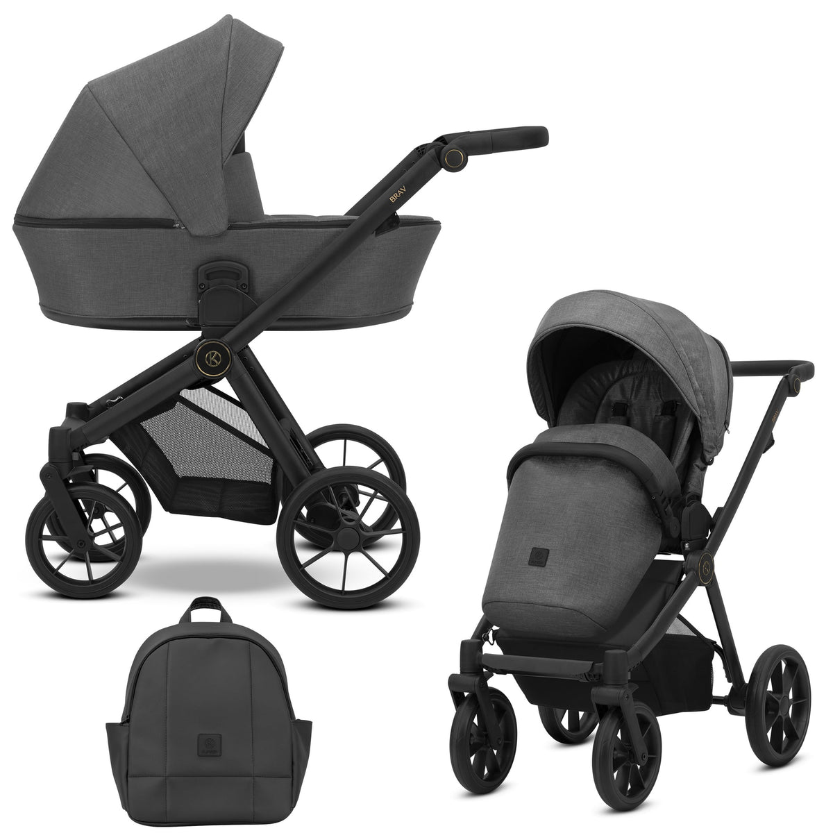 Kunert Brav 2-in-1 Stroller – Graphite – image 1