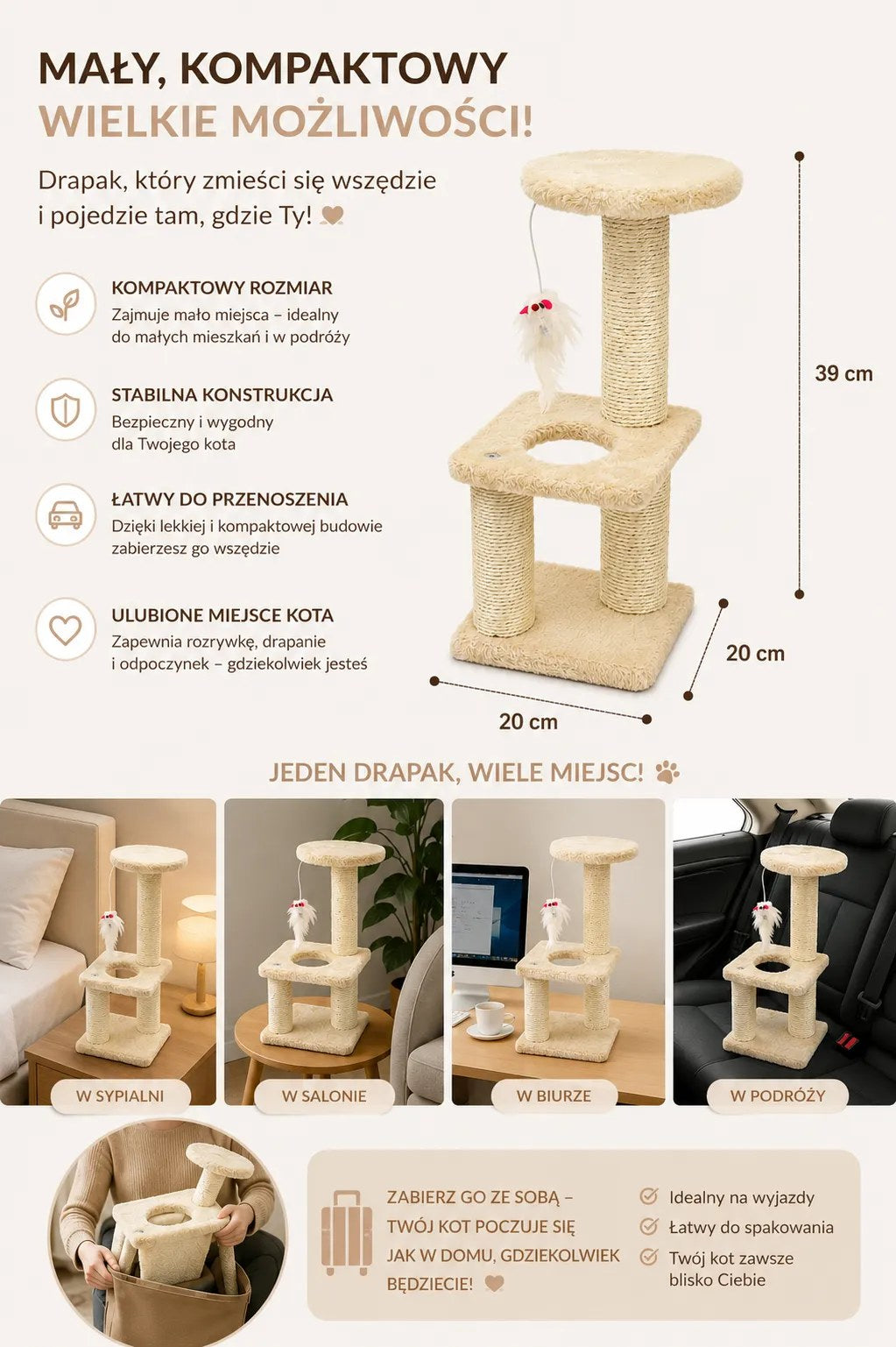 Kunert Compact cat scratcher Velvet with bed - photo 5