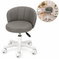 Kunert Beauty stool Aurea with backrest, height-adjustable – grey